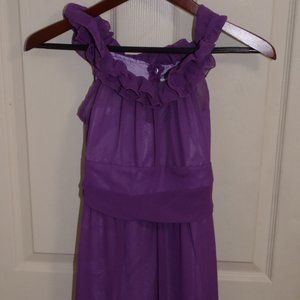 Lala & Erina Purple Ruffle Yoke dress